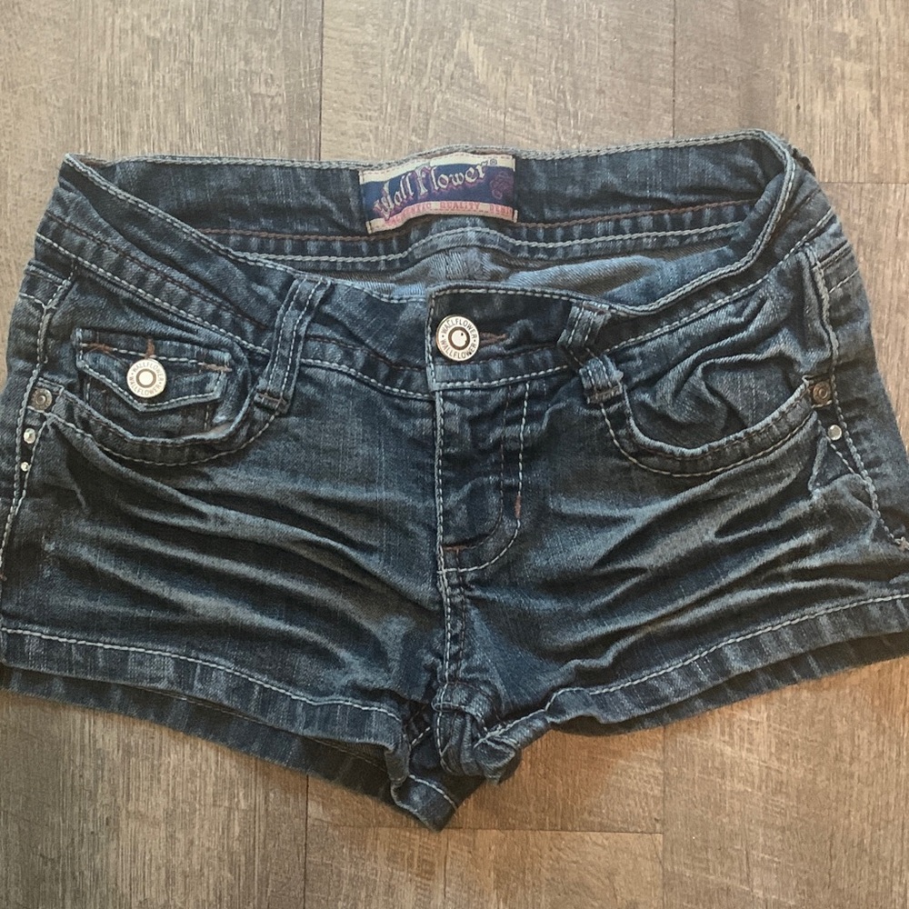 Wallflower Dark Blue Jean Shorts for Women